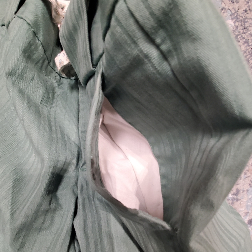 Green Stripe Wide-Leg Pants with Tie Waist Size 4 - Picture 7 of 7